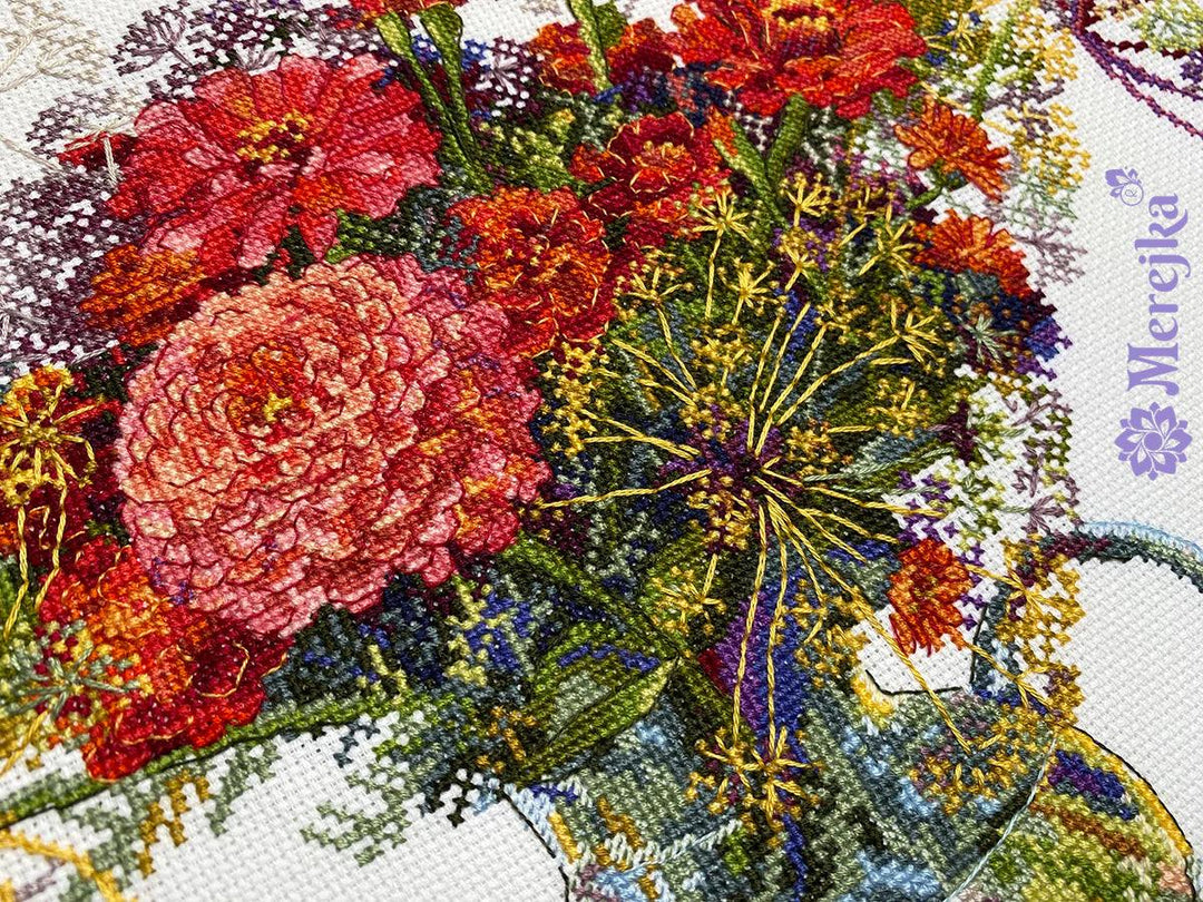 Zinnia and Dill K-210A Counted Cross-Stitch Kit