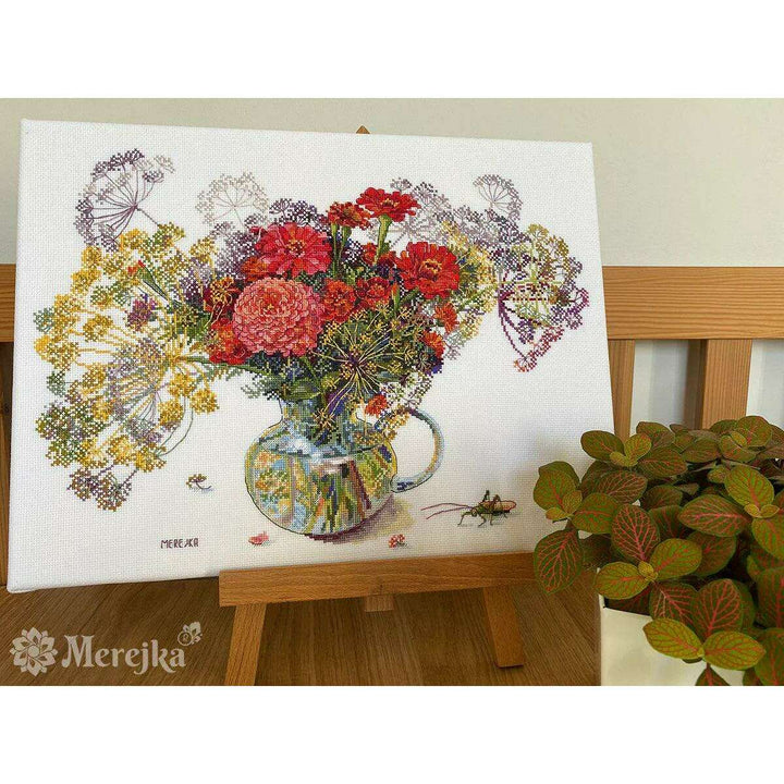 Zinnia and Dill K-210A Counted Cross-Stitch Kit
