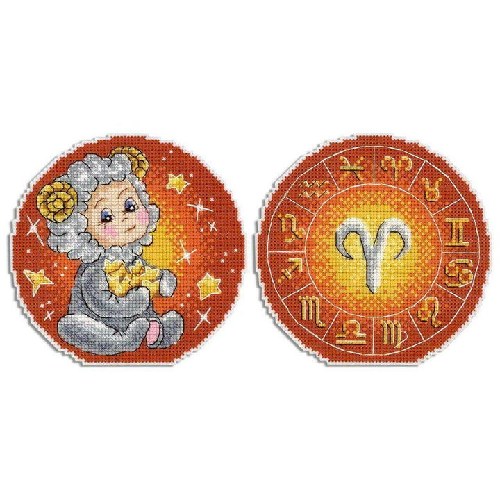 Zodiac Signs. Aries SR-695 Plastic Canvas Counted Cross Stitch Kit