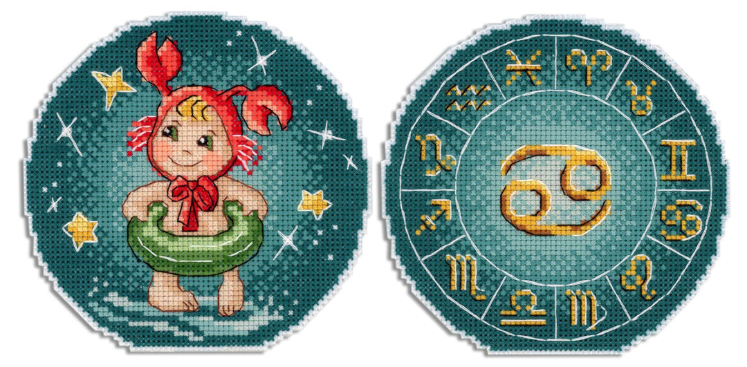 Zodiac Signs. Cancer SR-696 Plastic Canvas Counted Cross Stitch Kit