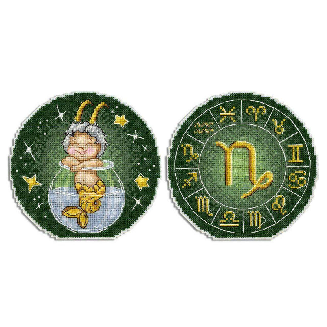 Zodiac Signs. Capricorn SR-704 Plastic Canvas Counted Cross Stitch Kit