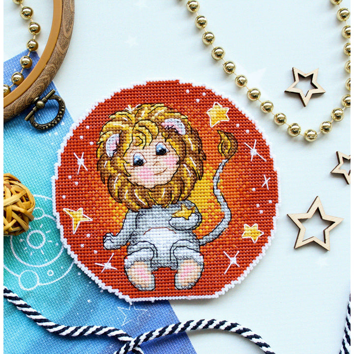 Zodiac Signs. Leo SR-705 Plastic Canvas Counted Cross Stitch Kit