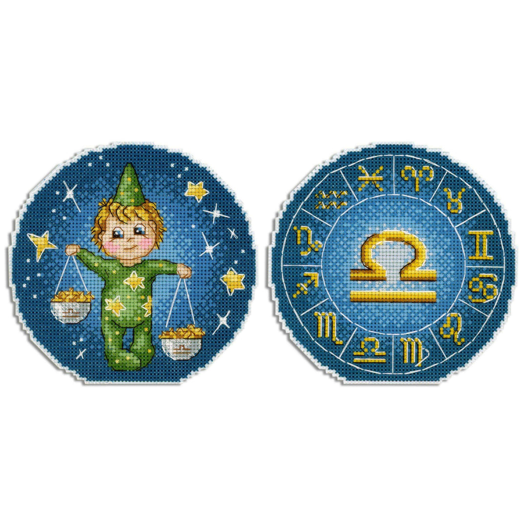 Zodiac Signs. Libra SR-703 Plastic Canvas Counted Cross Stitch Kit