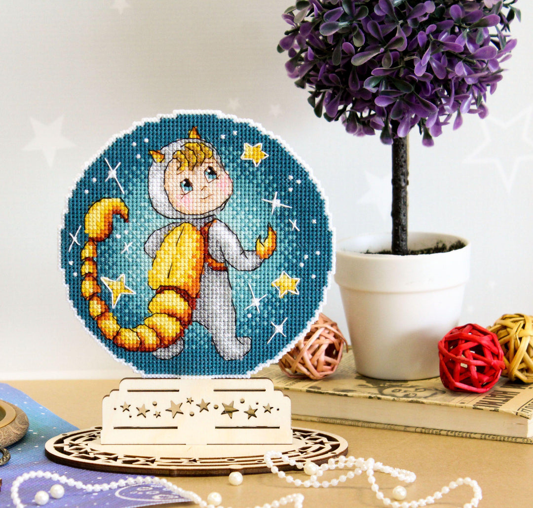 Zodiac Signs. Scorpio SR-701 Plastic Canvas Counted Cross Stitch Kit