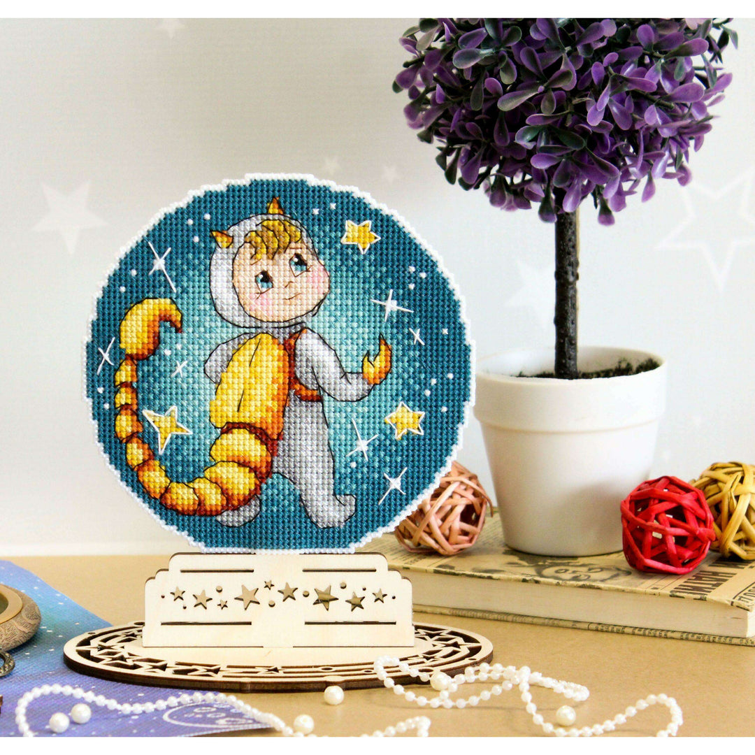 Zodiac Signs. Scorpio SR-701 Plastic Canvas Counted Cross Stitch Kit