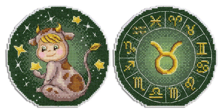 Zodiac Signs. Taurus SR-699 Plastic Canvas Counted Cross Stitch Kit