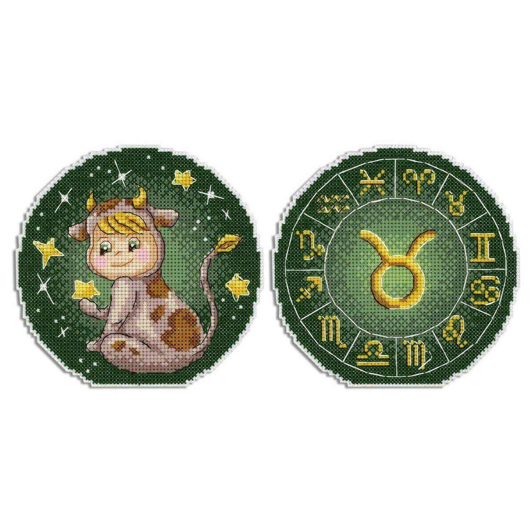Zodiac Signs. Taurus SR-699 Plastic Canvas Counted Cross Stitch Kit