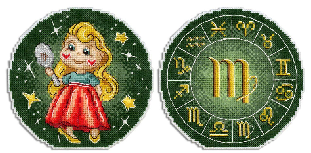 Zodiac Signs. Virgo SR-697 Plastic Canvas Counted Cross Stitch Kit