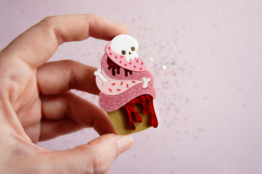 Zombie Cupcake Halloween Brooch by Laliblue - Quirks!