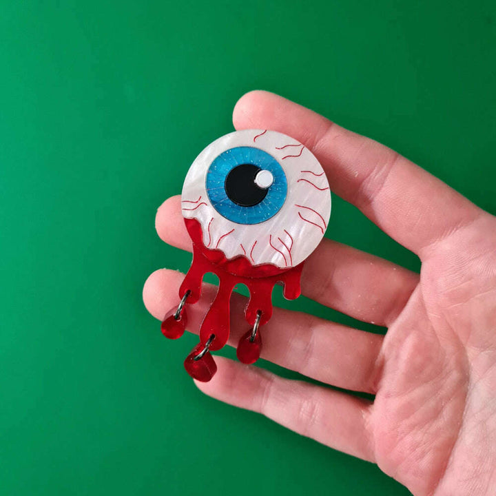 Zombie Halloween Eyeball Brooch by Cherryloco Jewellery  2