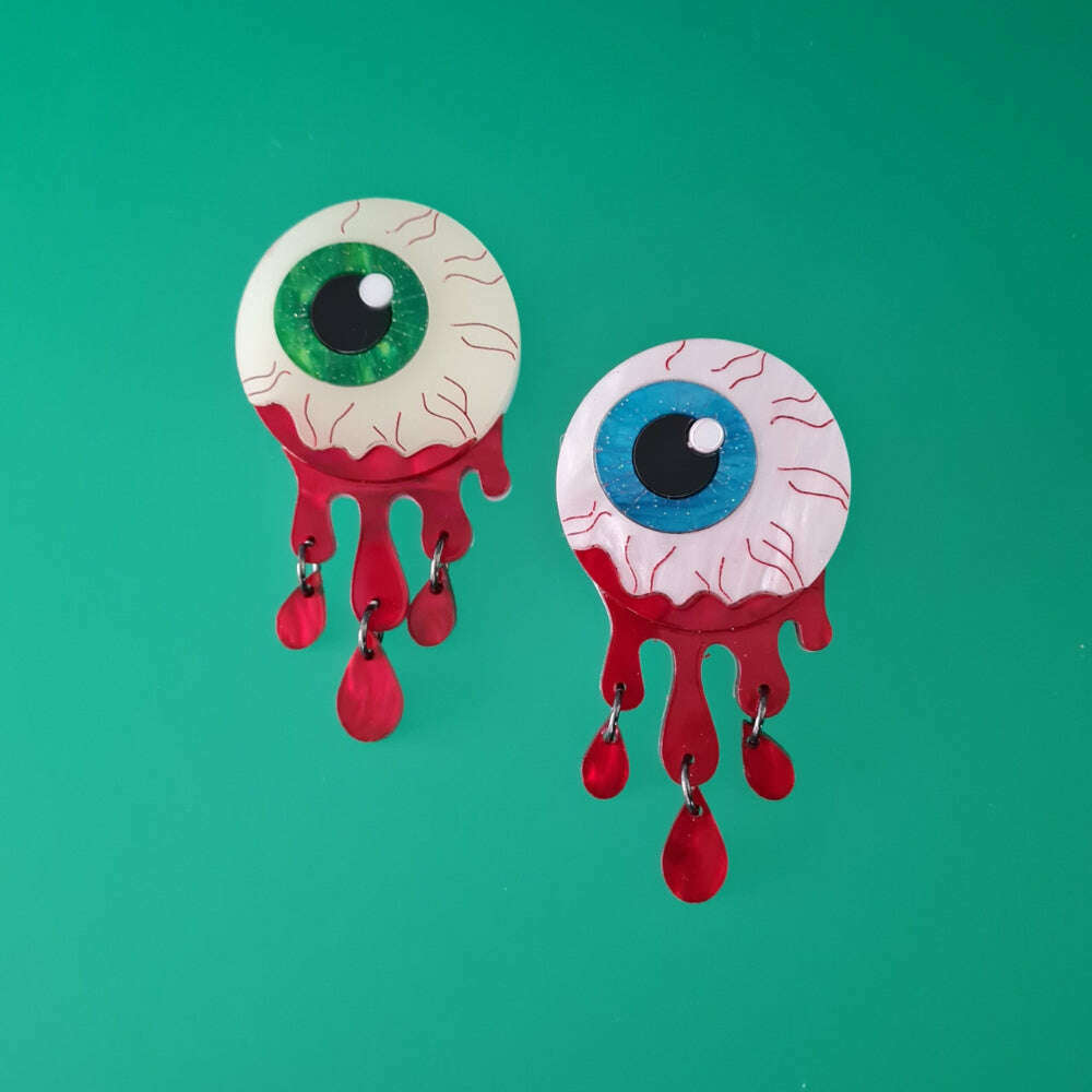 Zombie Halloween Eyeball Necklace by Cherryloco Jewellery  1