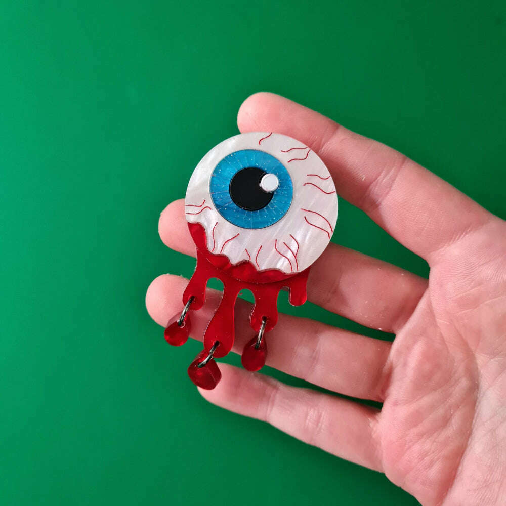 Zombie Halloween Eyeball Necklace by Cherryloco Jewellery  2