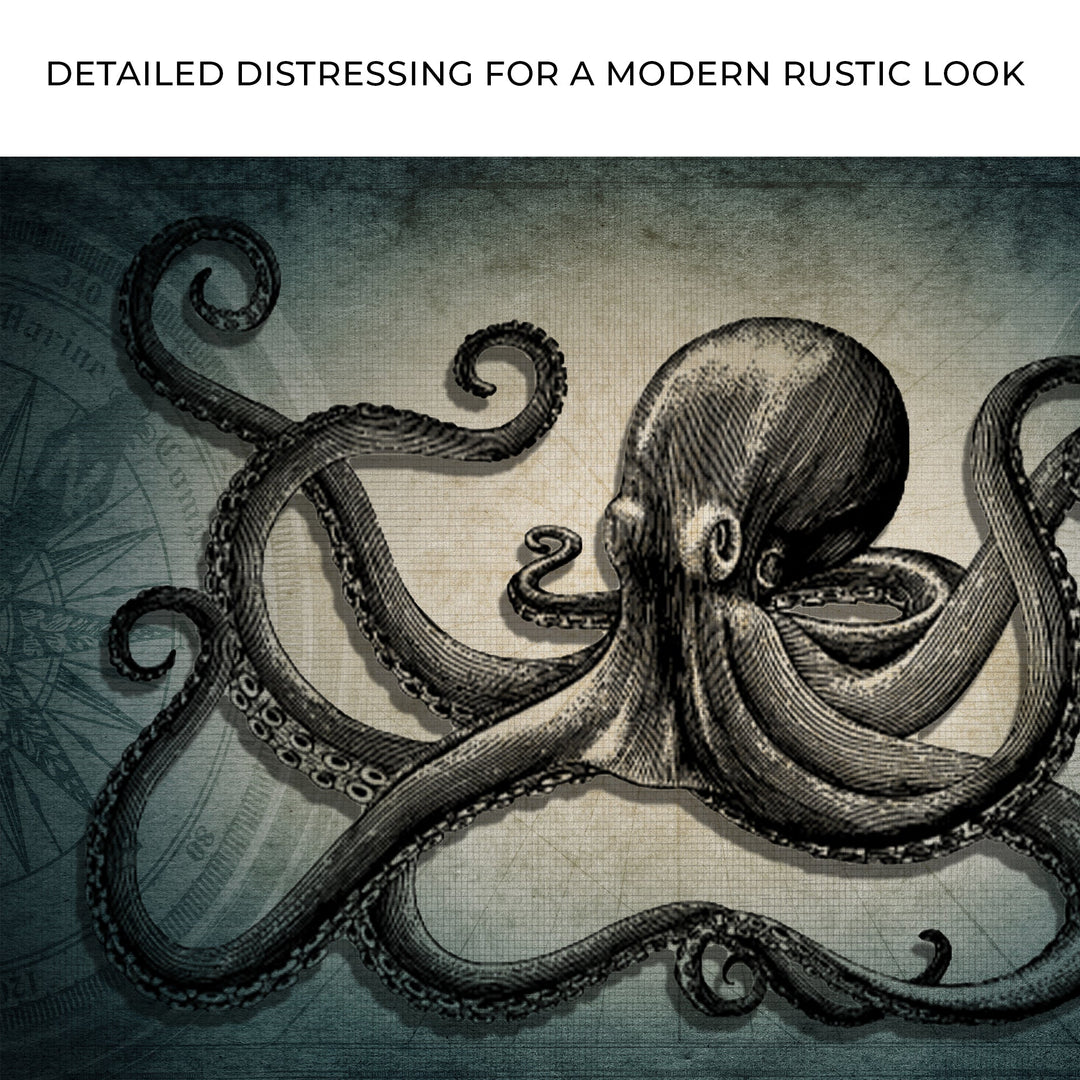 Octopus Coastal Canvas Wall Art