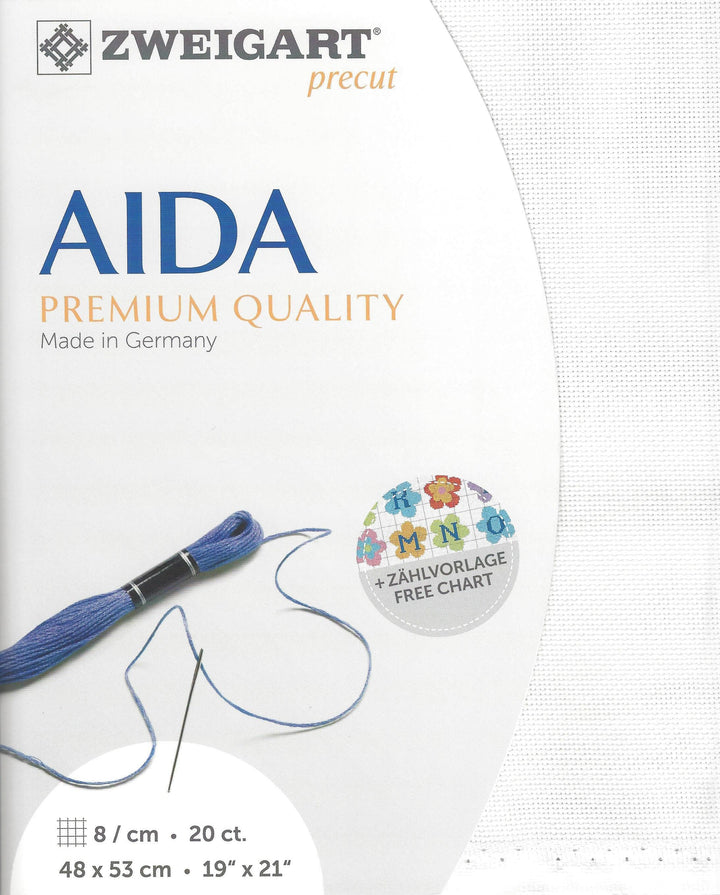 Zweigart Precut Aida extra fine 20 count White 3326/1