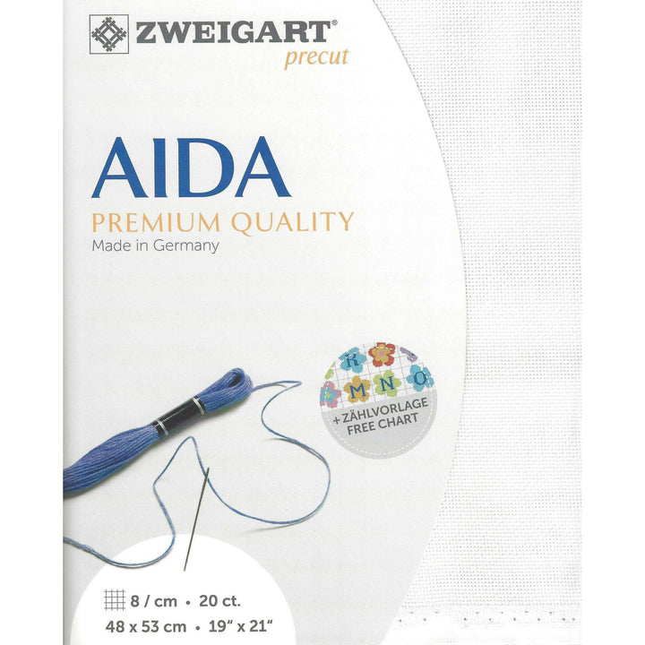 Zweigart Precut Aida extra fine 20 count White 3326/1