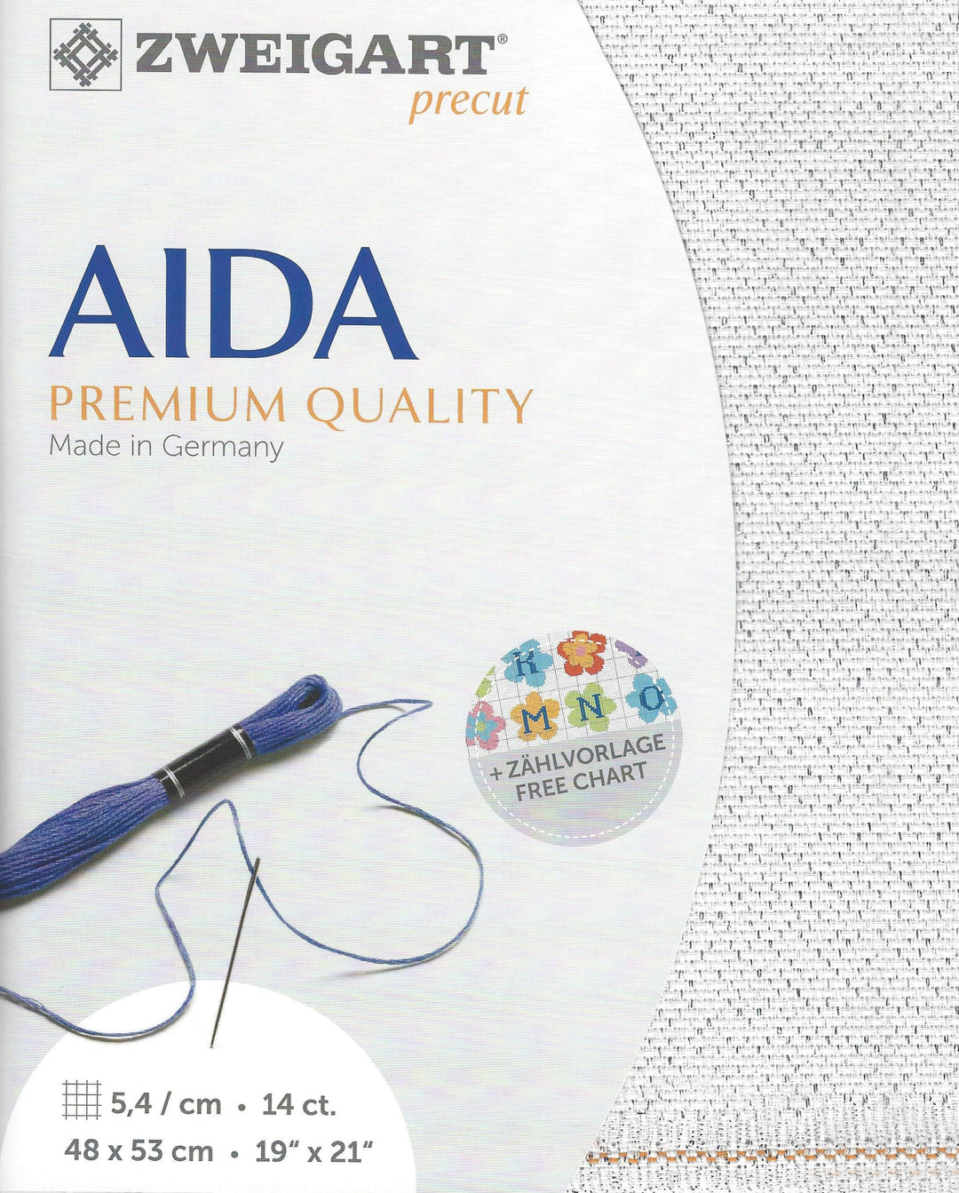 Zweigart Precut Stern-Aida 14 count Silver Flecked White 3706/17