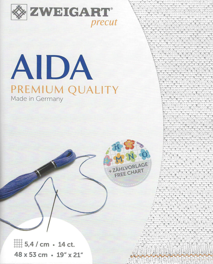 Zweigart Precut Stern-Aida 14 count Silver Flecked White 3706/17