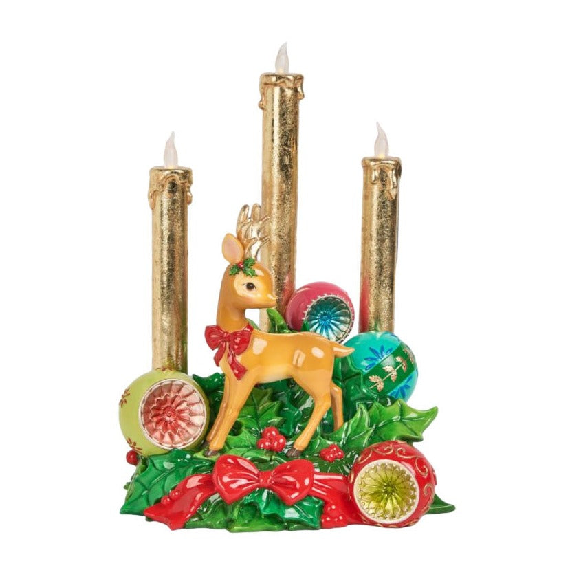 10.5" Vintage Deer/Baubles LED Candles - NEW 2024 by December Diamonds image