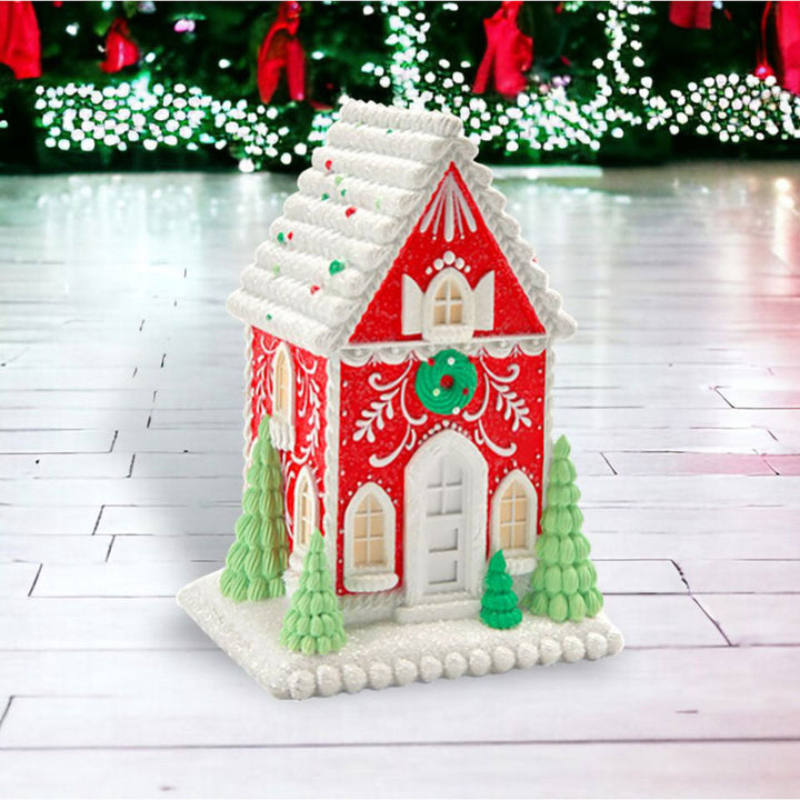 10" Red Gingerbread House by December Diamonds image