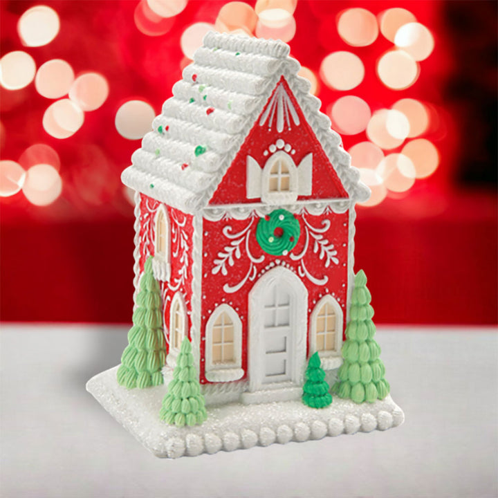 10" Red Gingerbread House by December Diamonds image