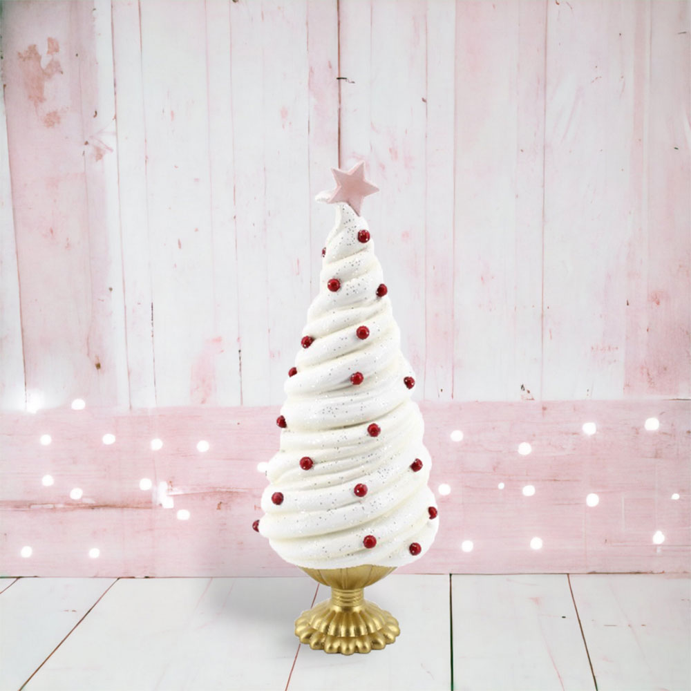 12.5" White Frosting Swirl Tree by December Diamonds image