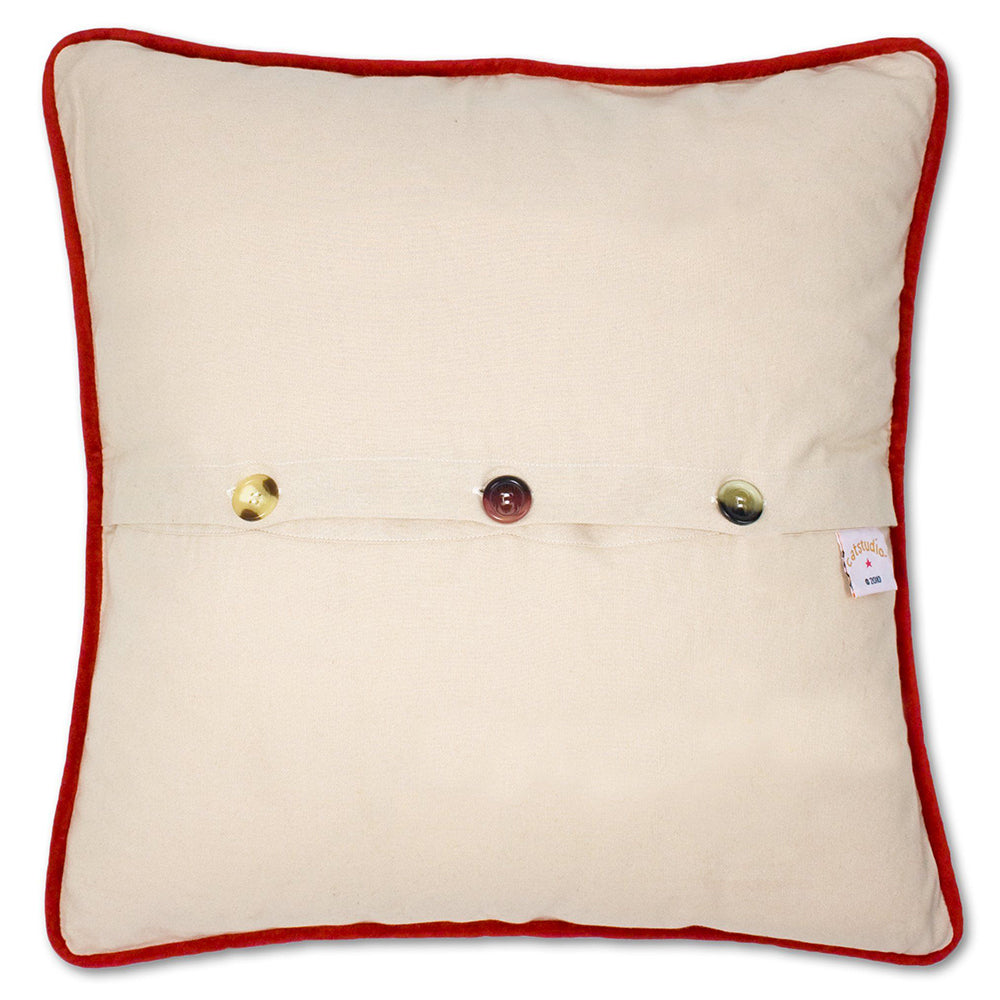 12 Days of Christmas Hand-Embroidered Pillow