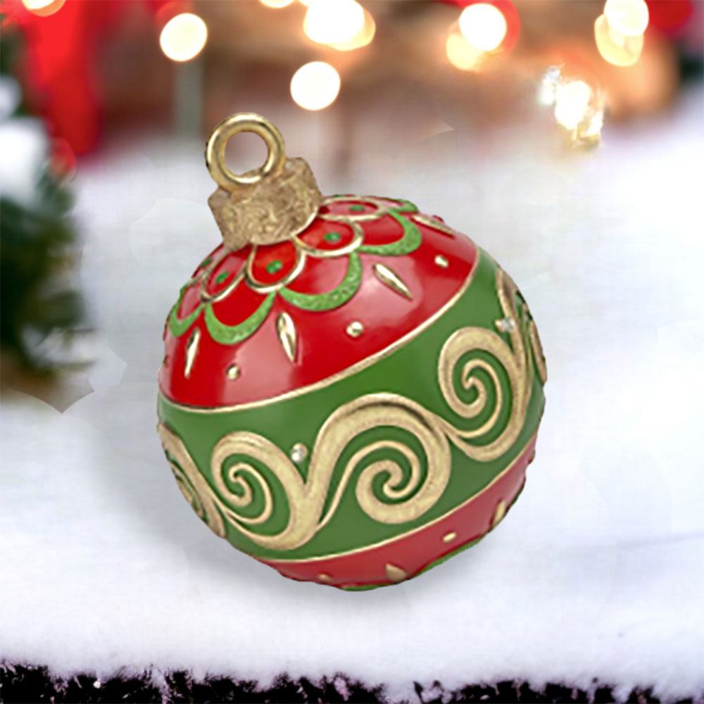 13" Red/Green LED Bauble Decor by December Diamonds image