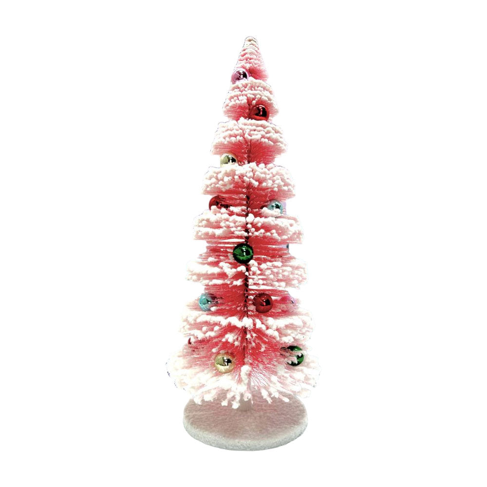 16" Pink Layered Sisal Tree w/Balls - NEW 2024 by December Diamonds image