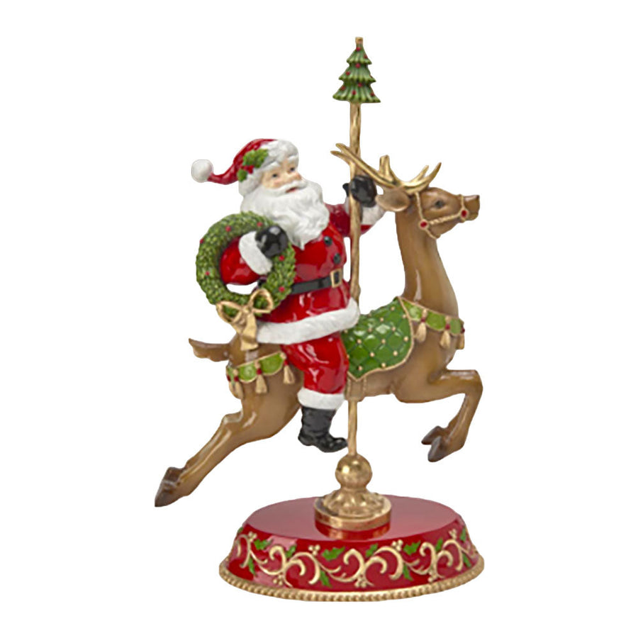 18" Santa On Deer Carousel by December Diamonds image