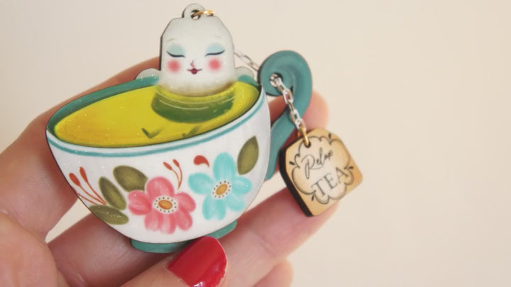 Relax Tea Brooch by Laliblue