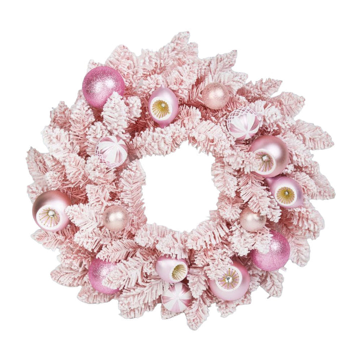 23" Pink Wreath w/Pink Ornaments - NEW 2024 by December Diamonds image