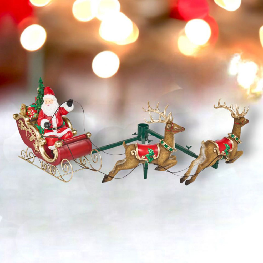 31" Santa in Sleigh Tree Decor - NEW 2024 by December Diamonds image