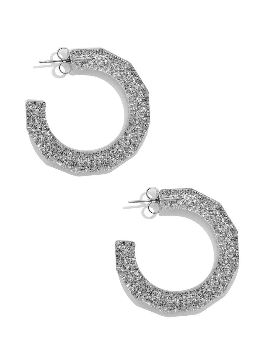 Textured Hoop Earring Silver