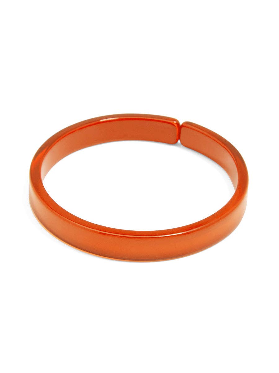 Resin Bangle Bracelet - ORANGE Medium Width