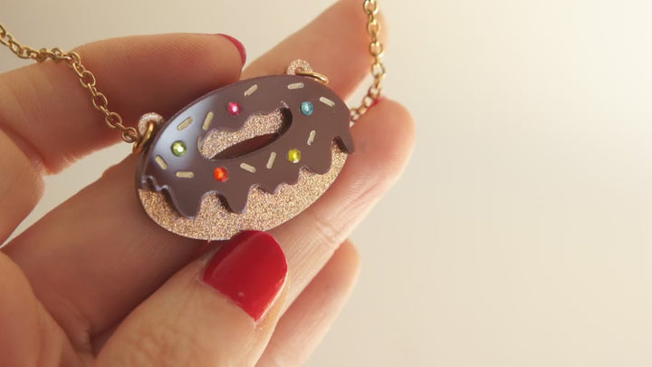 Chocolate Donut Necklace by Laliblue