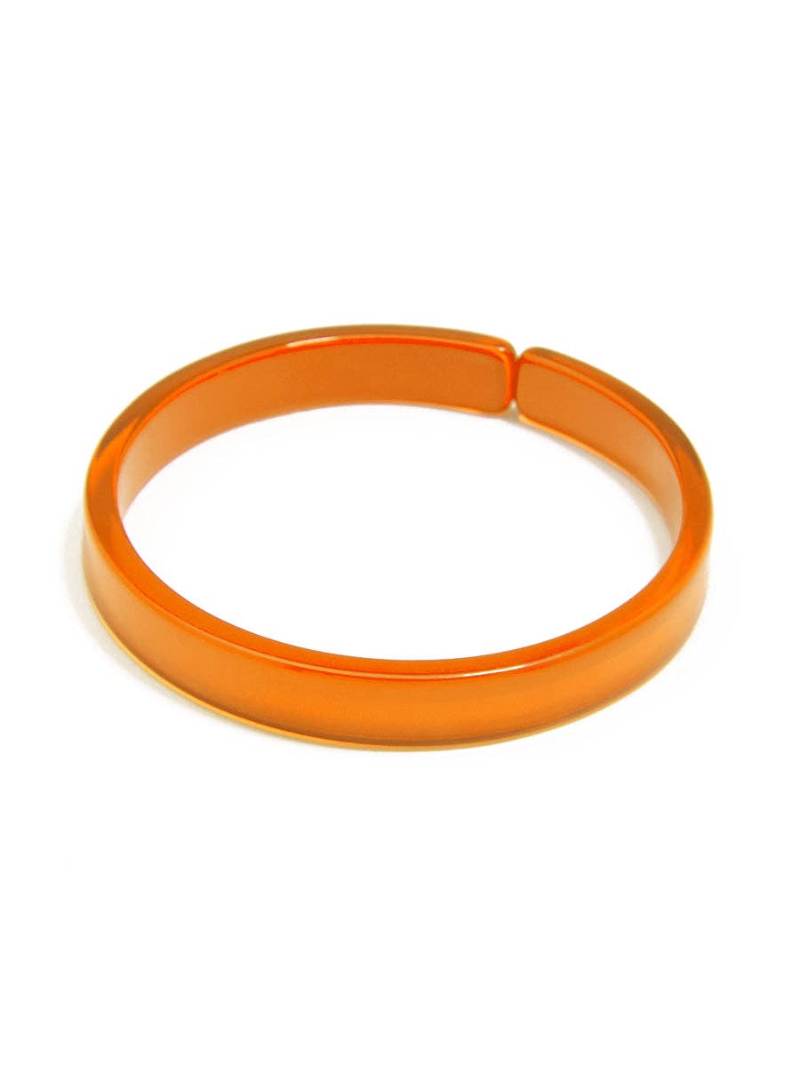 Resin Bangle Bracelet - BRIGHT ORANGE Medium Width