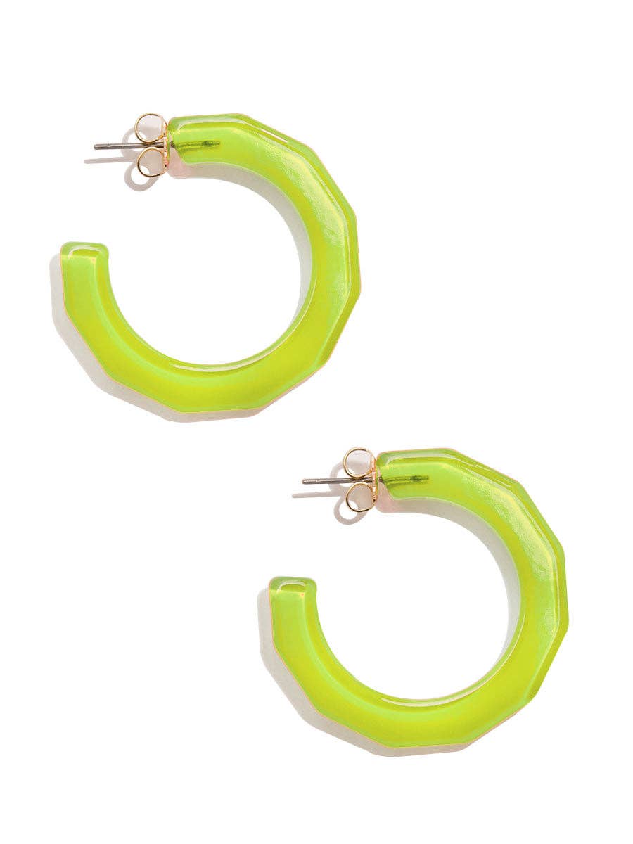 Textured Hoop Earring Lime