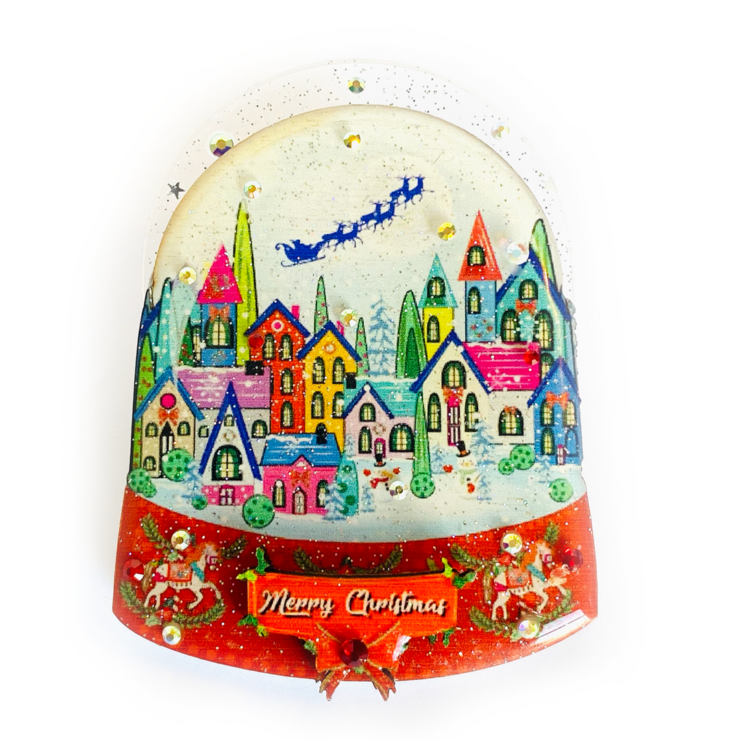 Christmas Snow Globe Brooch by Rosie Rose Parker