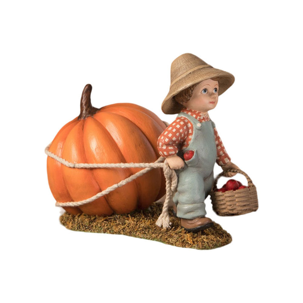 Paulie Pulling Pumpkin by Bethany Lowe image