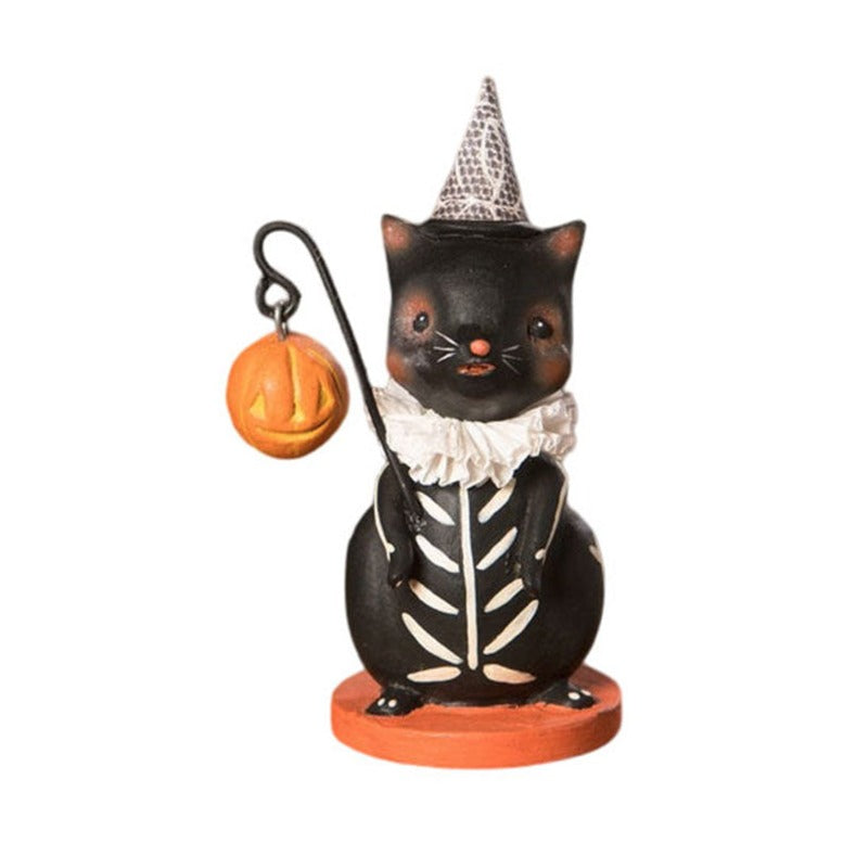 Skeleton Cat with Lantern by Bethany Lowe image