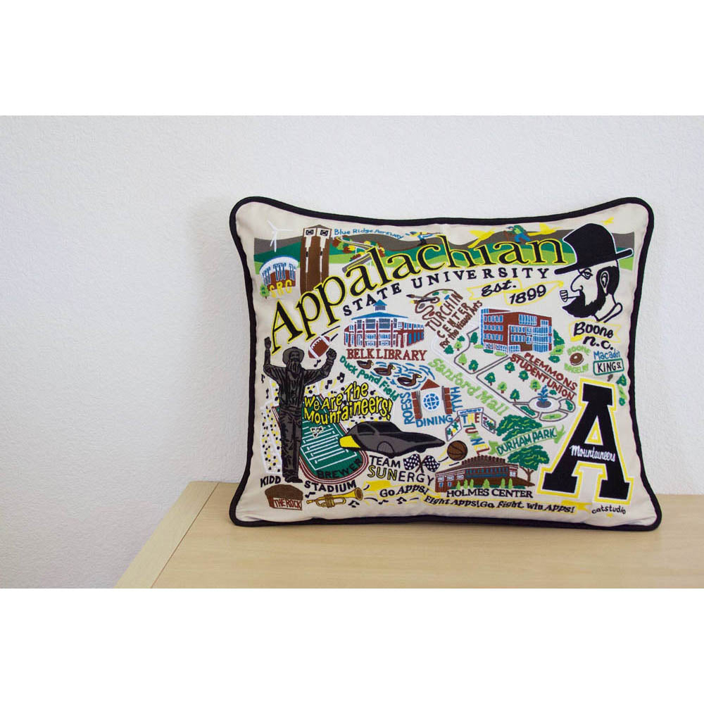 Appalachian State University Collegiate Embroidered Pillow by CatStudio