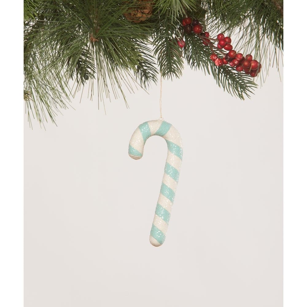 Aqua Candy Cane Ornament by Bethany Lowe