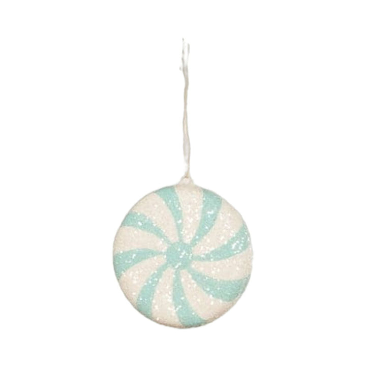 Aqua Peppermint Ornament by Bethany Lowe