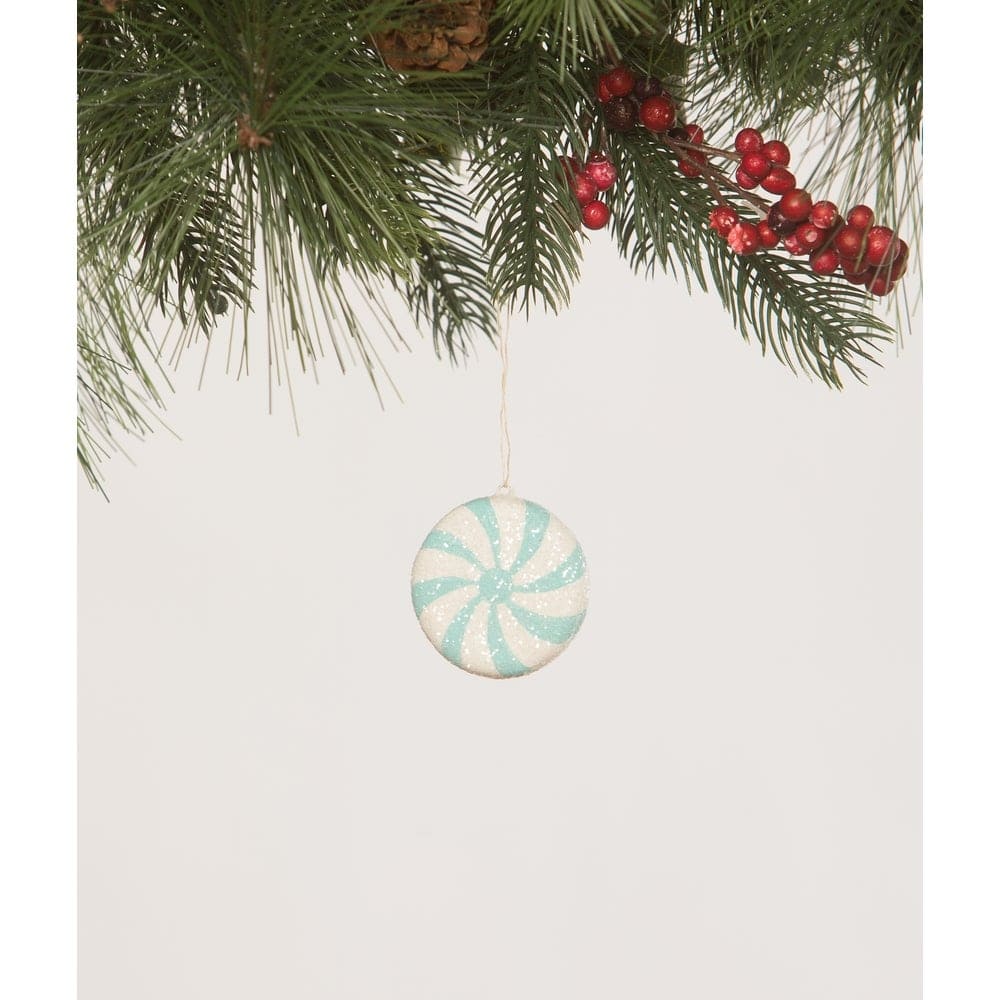 Aqua Peppermint Ornament by Bethany Lowe