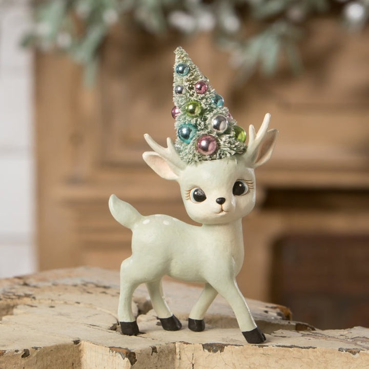 Aqua Reindeer with Tree by Bethany Lowe