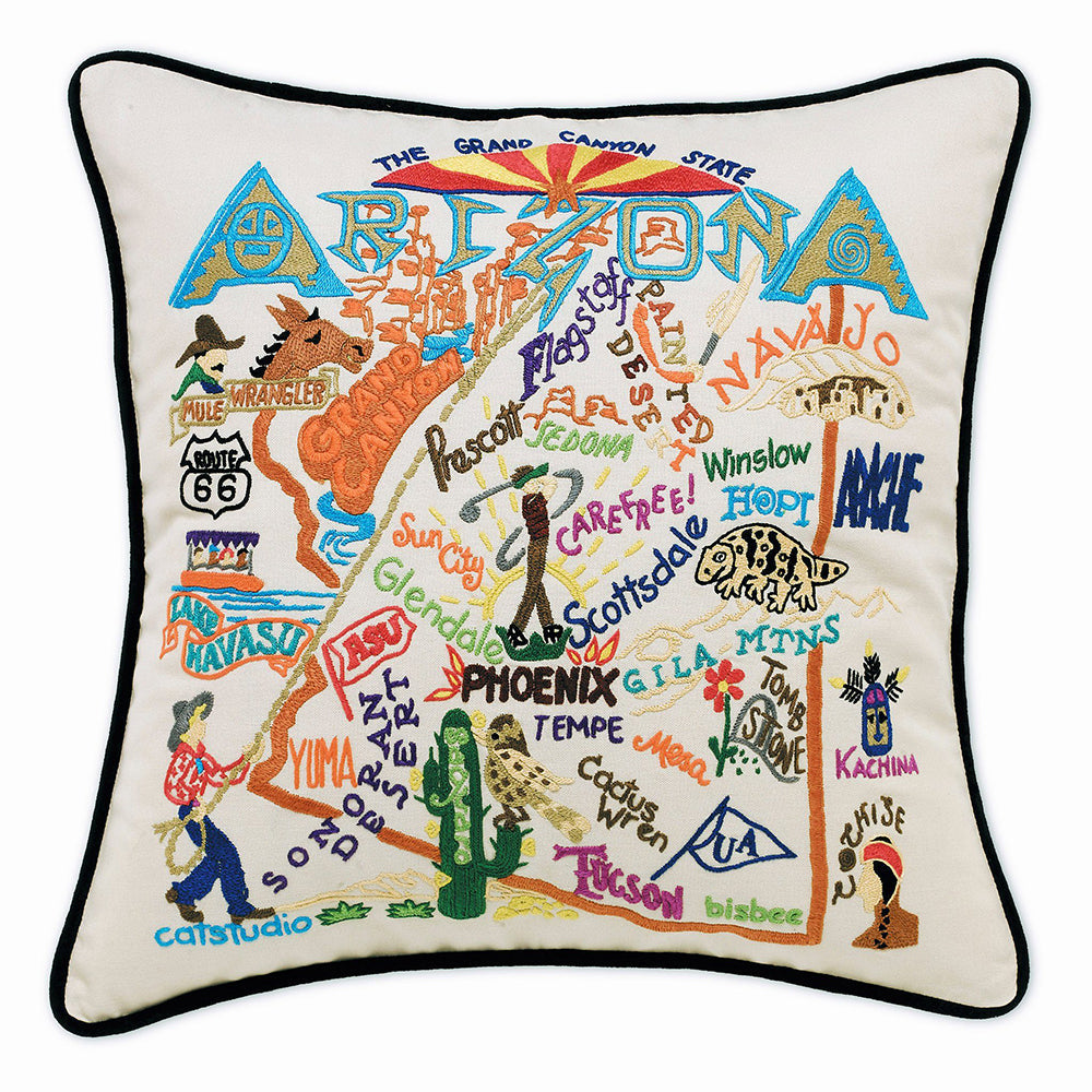 Arizona Hand-Embroidered Pillow