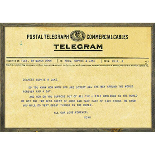 Art Print - Custom Telegram Print - Grey Wood - 46" X 35" by Sugarboo Design