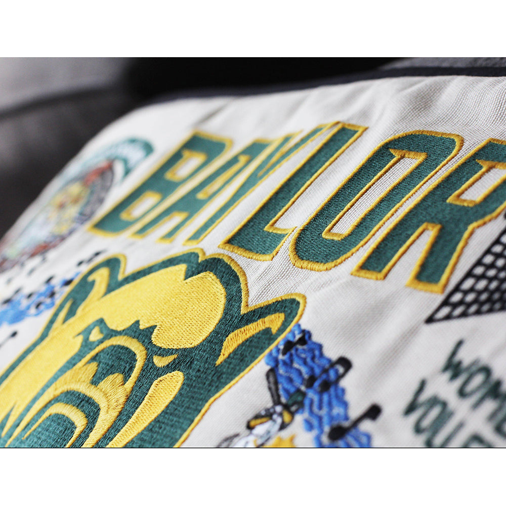 Baylor University Collegiate Embroidered Pillow by Cat Studio