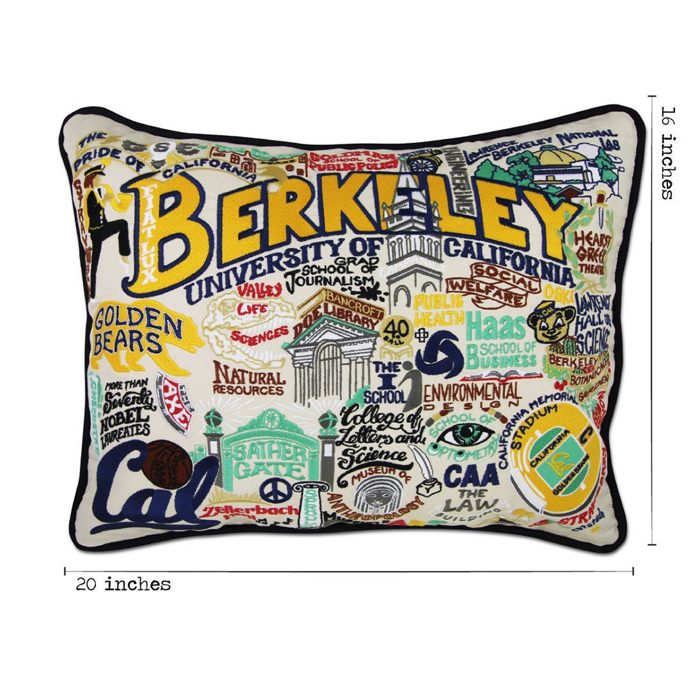 Berkeley, UC (Cal) Collegiate Embroidered Pillow by Cat Studio