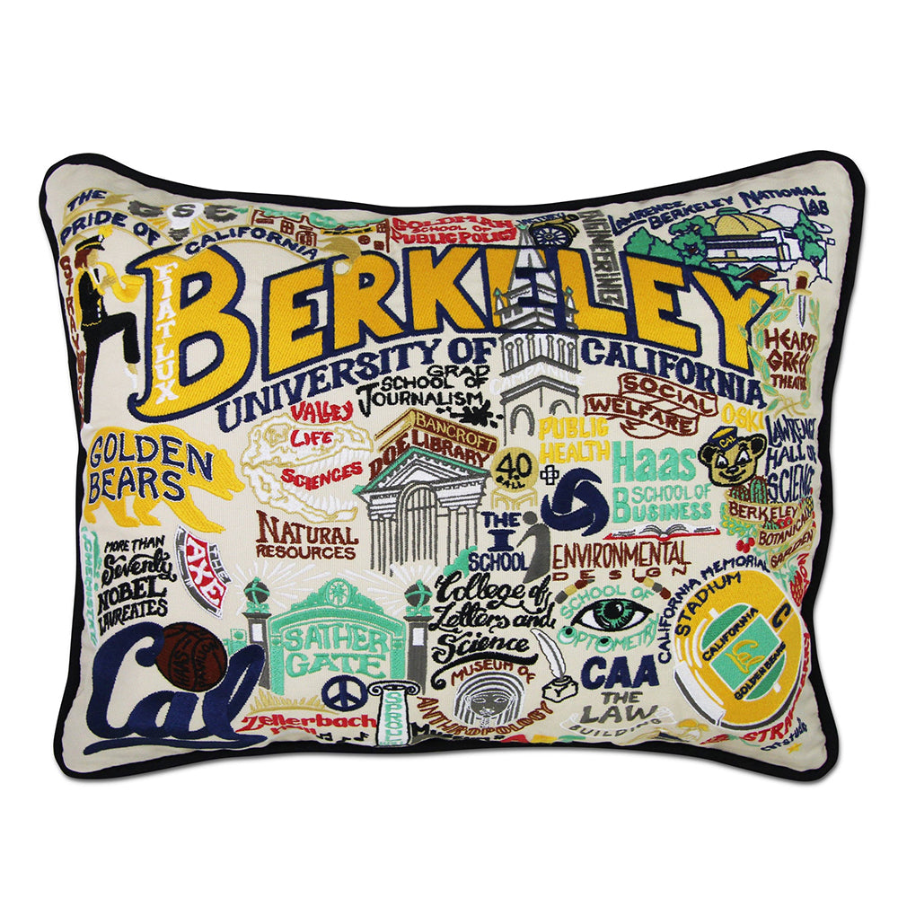 Berkeley, UC (Cal) Collegiate Embroidered Pillow by Cat Studio